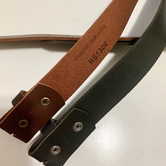 GENUINE BUFFALO LEATHER BELT IN BROWN & BLACK - Picture 2 of 3